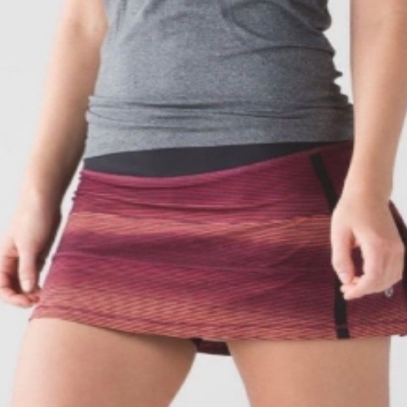 Lululemon Pace Rival simple radiant pink print  skirt sz 6 - Picture 7 of 7